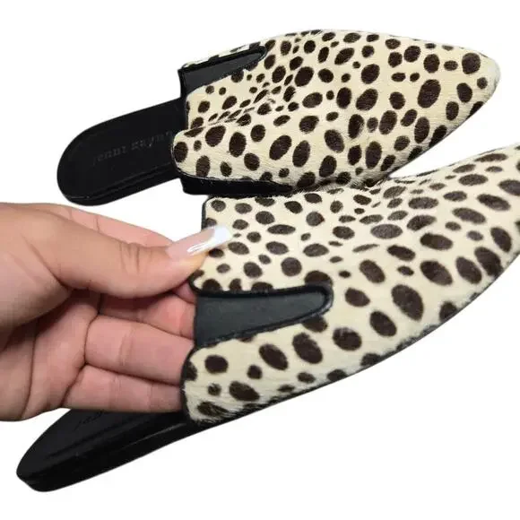 Jenni Kayne Pony Hair Leopard Print Mules Size: 38 - Picture 7 of 7